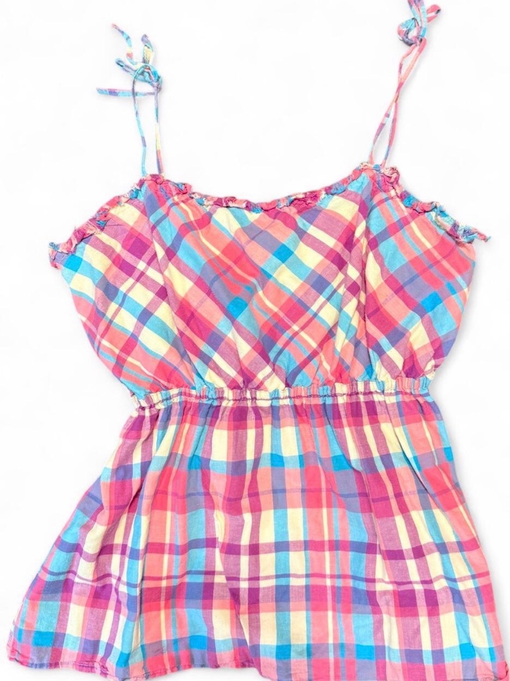 Y2K Mossimo Supply Co Plaid Babydoll Cami Tank Top Size Large